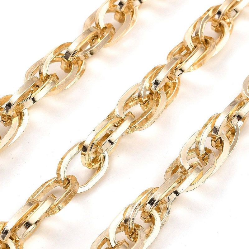 Chunky Aluminium Chain in Light Gold, 19x12x2mm, 1 Metre