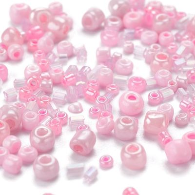 50g Seed Bead Mix, Pink