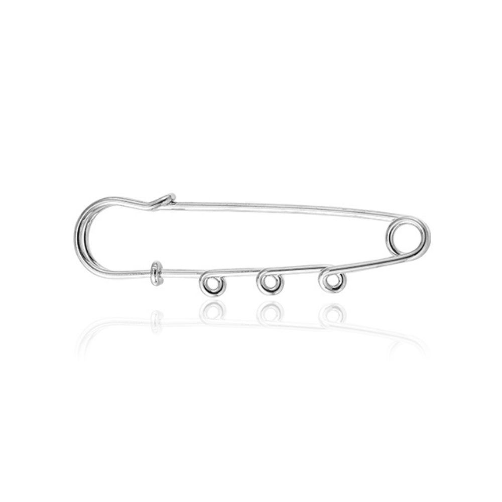 Stainless Steel Brooch Pins, 3 Loops, 64x15mm Stainless Steel Brooch Pins, 3 Loops, 64x15mm