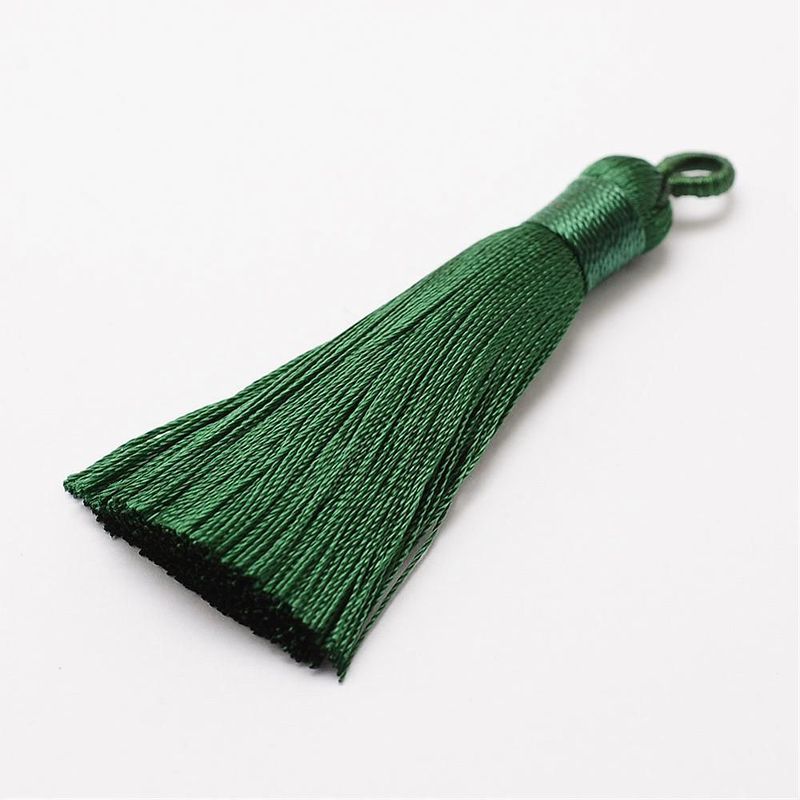 Tassel Pendant in Green, 60mm