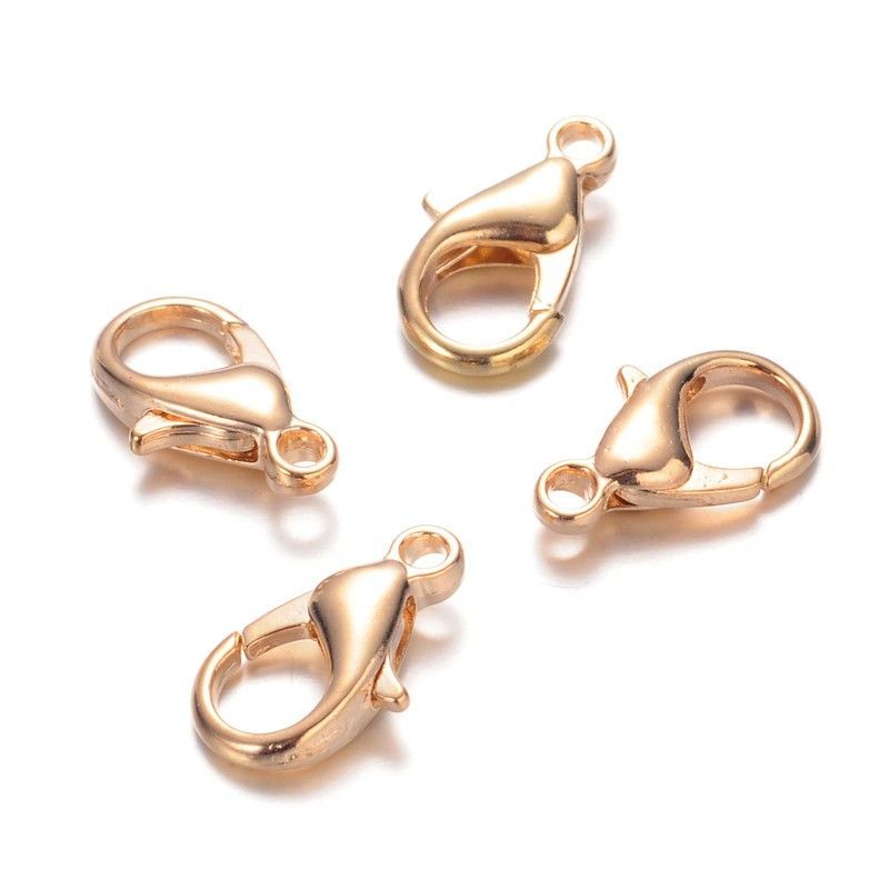10 x Light Gold Plated Lobster Clasps, 16x8mm 10 x Light Gold Plated Lobster Clasps, 16x8mm