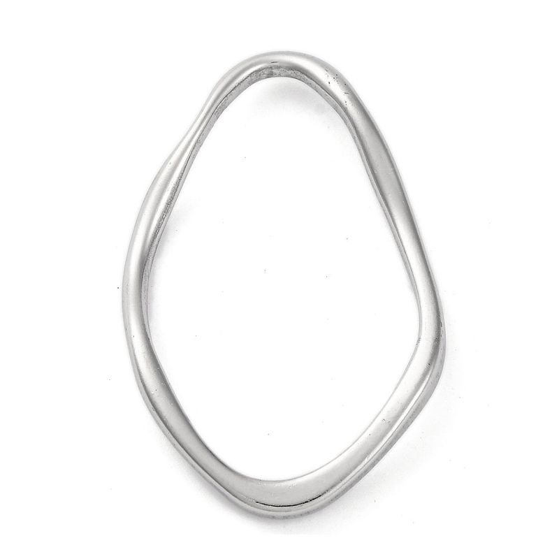 Big Stainless Steel Open Teardrop Pendant, 45x28x5mm