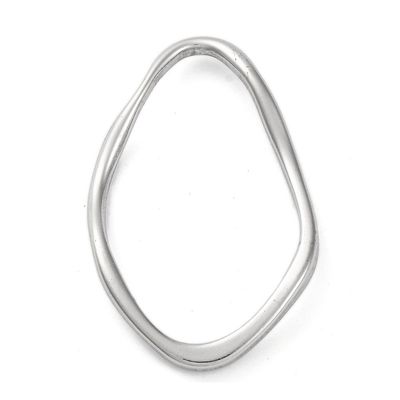 Big Stainless Steel Open Teardrop Pendant, 45x28x5mm
