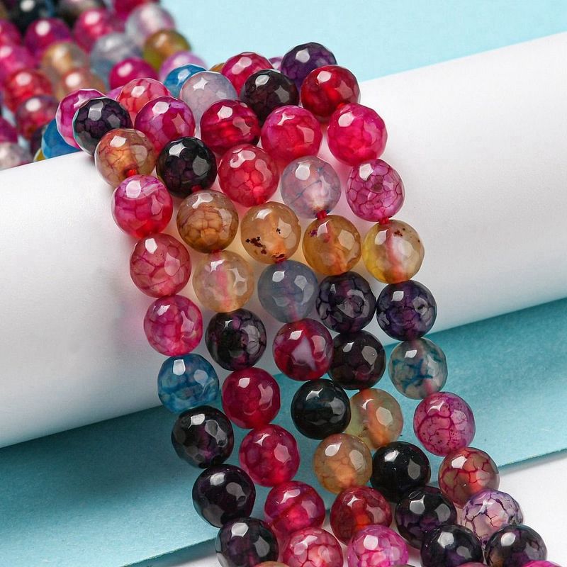 Natural Dyed Agate Beads, 6mm
