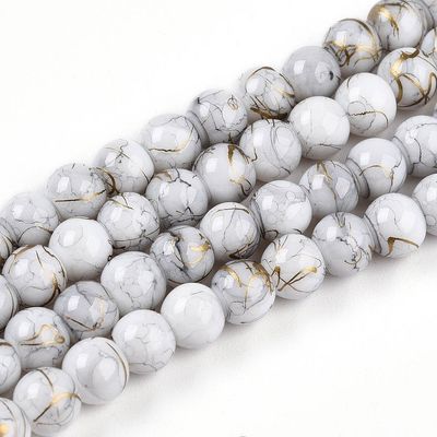 Painted Glass Beads, Grey Mix, 6mm Painted Glass Beads, Grey Mix, 6mm