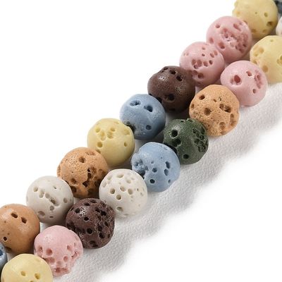 Dyed Synthetic Lava Stone Beads, 6mm Dyed Synthetic Lava Stone Beads, 6mm