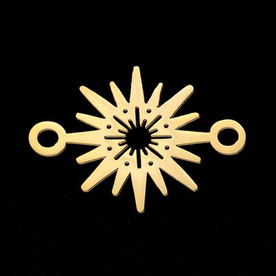 Stainless Steel Gold Laser Cut Star Connector, 15x20mm