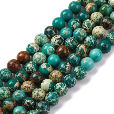 Natural Imperial Jasper Beads, Sea Green, 6mm Natural Imperial Jasper Beads, Sea Green, 6mm