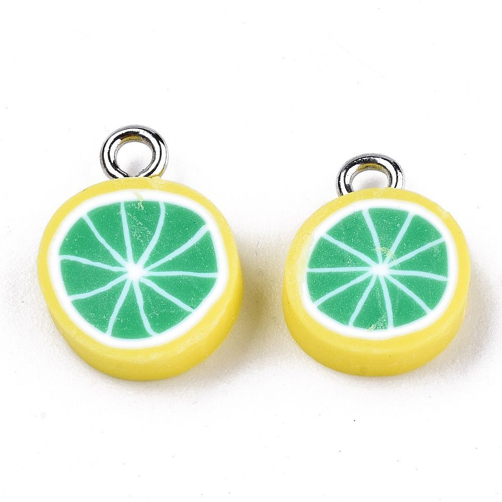 Polymer Clay Lime Charms, 14x11x5mm Polymer Clay Lime Charms, 14x11x5mm