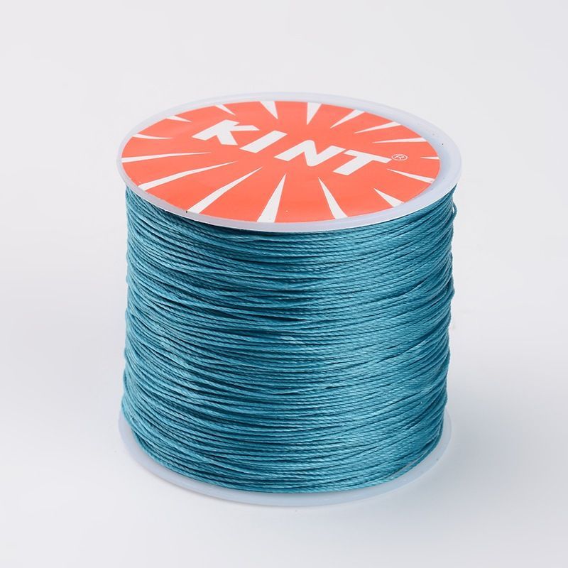 5m x Waxed Polyester Cord, Teal, 0.5mm