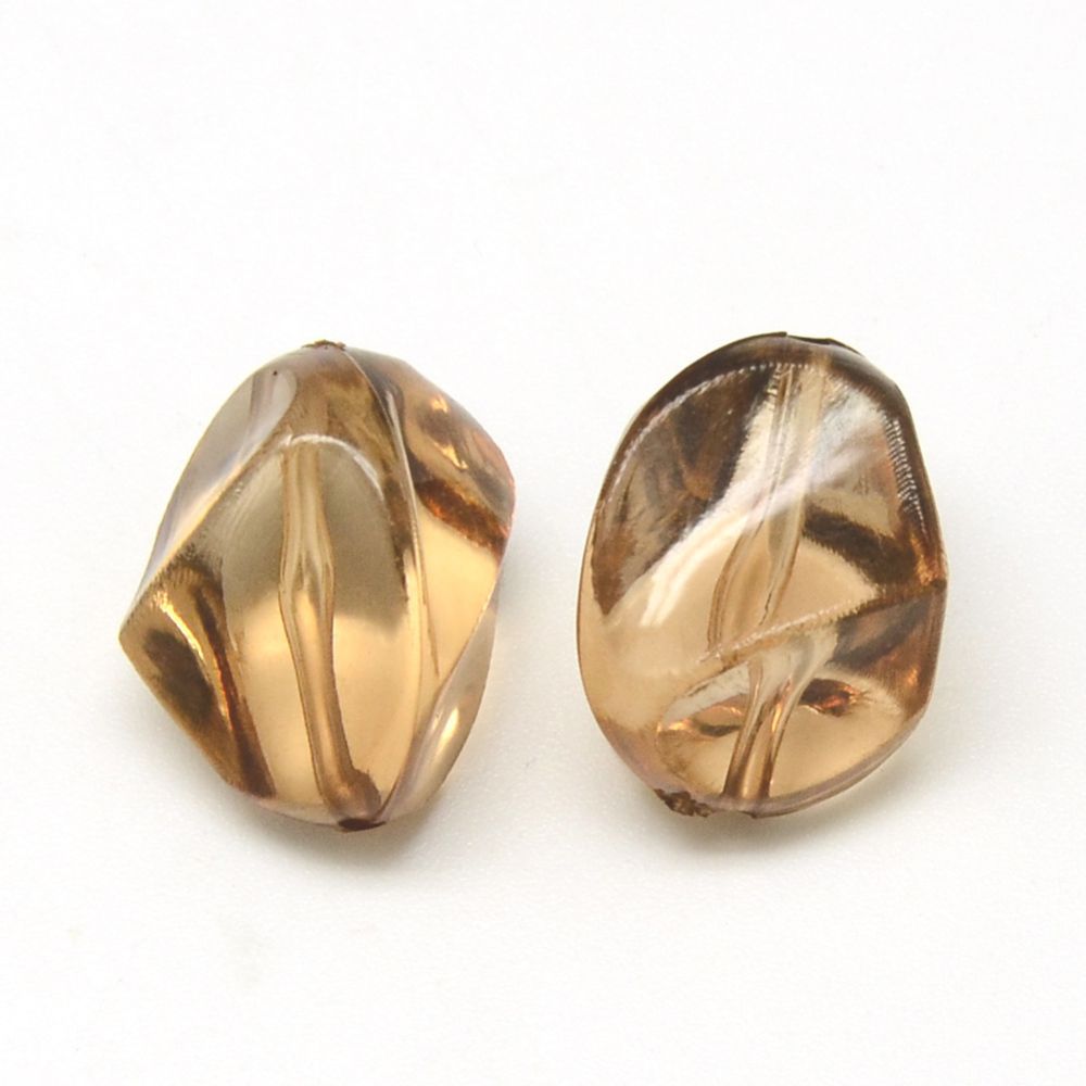 20 x Acrylic Beads in Smoky Quartz, 17x14mm