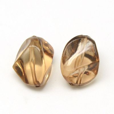 20 x Acrylic Beads in Smoky Quartz, 17x14mm