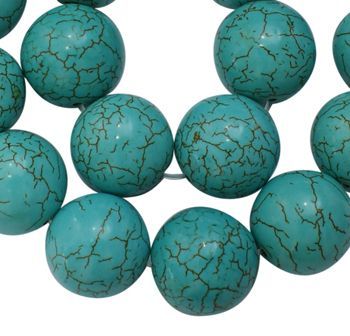 5 x Turquoise Howlite Beads, 20mm