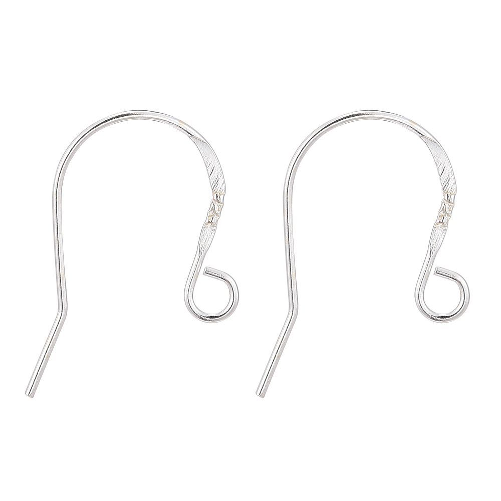 Sterling Silver Ear Hooks, 1 Pair