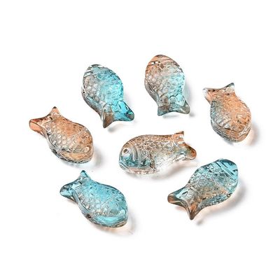 10 x Glass Fish Beads, 15x8x5mm 10 x Glass Fish Beads, 15x8x5mm