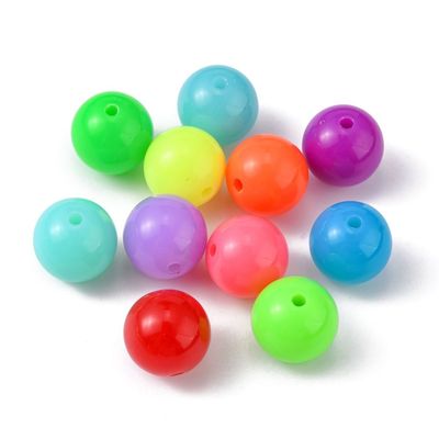 30 x 12mm Acrylic Bead Mix, Neon