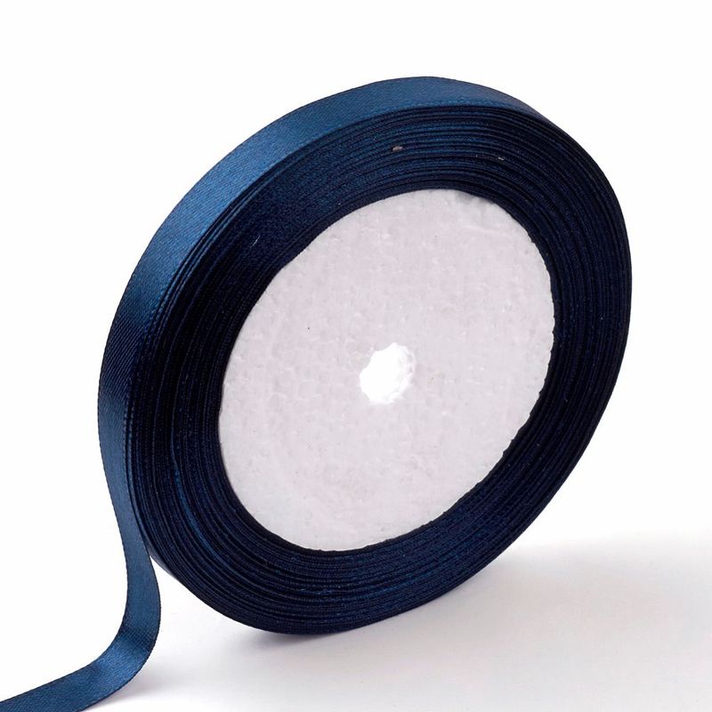 6mm Satin Ribbon, Dark Navy Blue, 22m