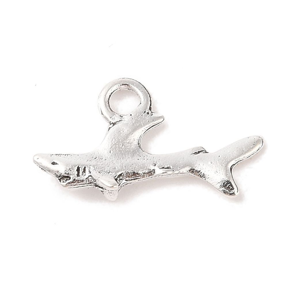 Antique Silver Shark Charm, 24x13x5mm Antique Silver Shark Charm, 24x13x5mm