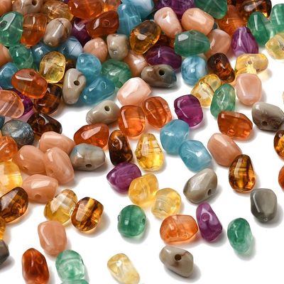 50 x Imitation Gemstone Acrylic Beads, Mixed Chips, 9x7x5mm