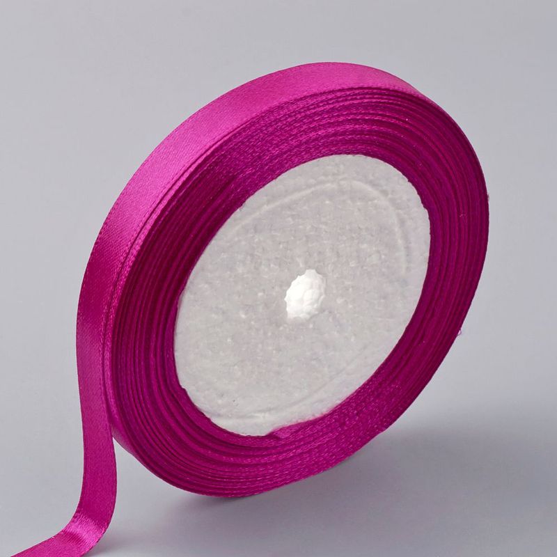 8mm Satin Ribbon, Fuchsia Pink, 22m