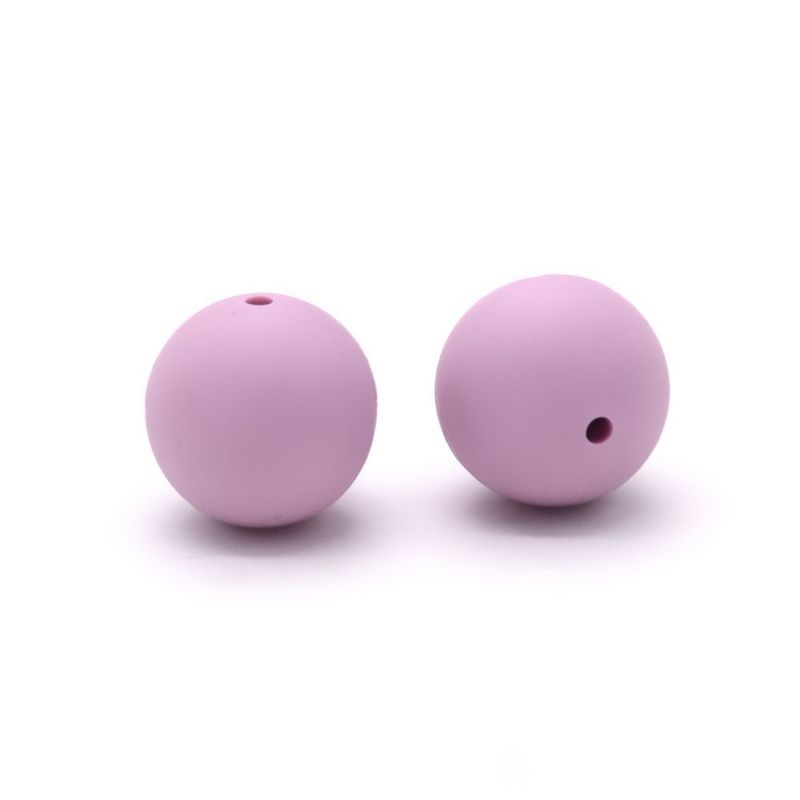 20 x 15mm Rubberized Silicone Beads, Light Purple/Lilac