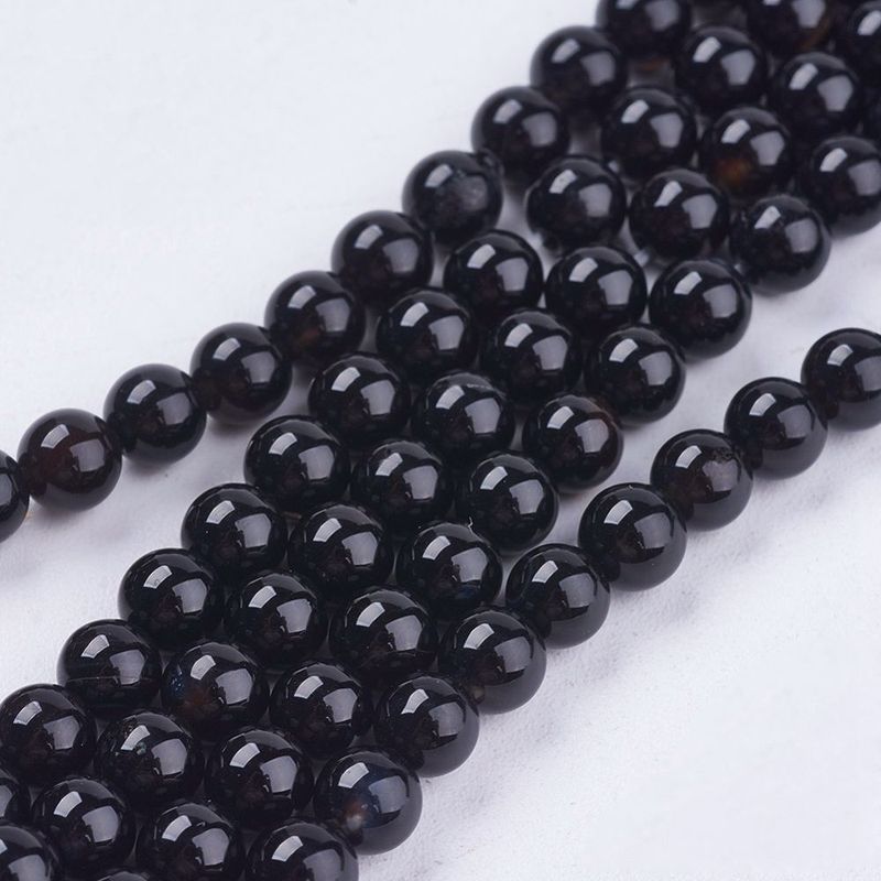 Black Onyx Gemstone Beads, 4mm, 1 Strand
