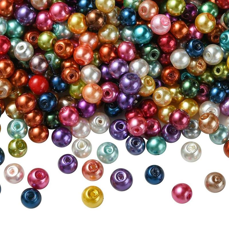200 x 4mm Glass Pearls, Mixed Colours