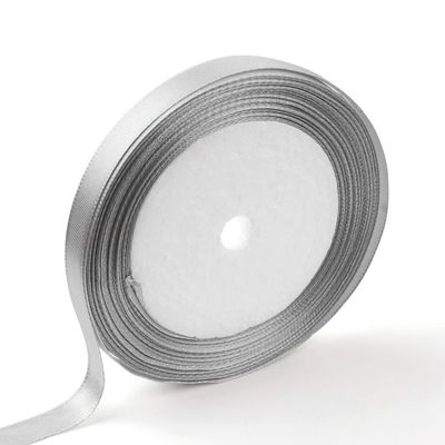 6mm Satin Ribbon, Silver, 22m