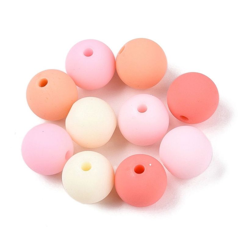 30 x 10mm Rubberized Acrylic Beads, Pink Mix 30 x 10mm Rubberized Acrylic Beads, Pink Mix