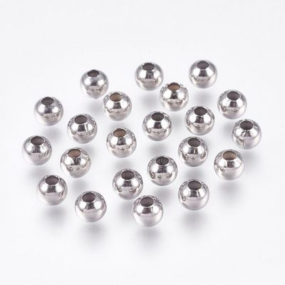 50 x Stainless Steel Beads, 6mm