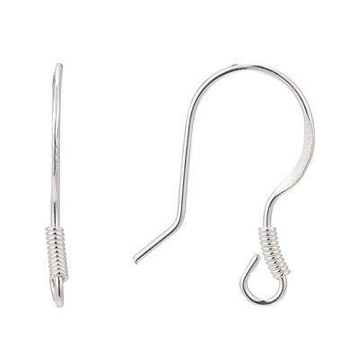 Sterling Silver Ear Hooks, 1 Pair