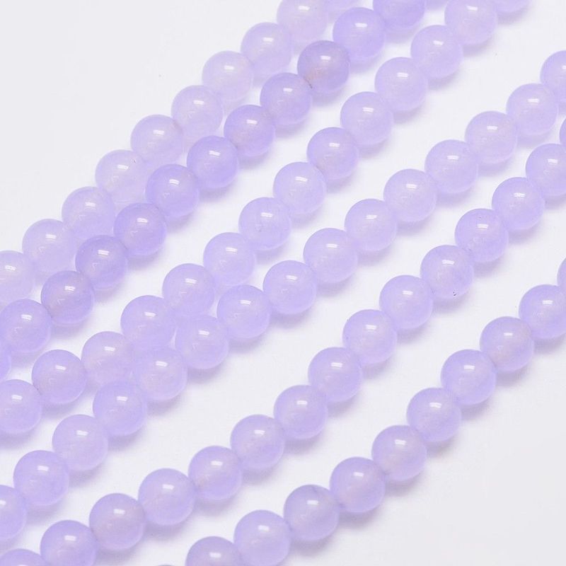 Natural Dyed Malaysia Jade Beads, Lilac/Light Purple, 6mm, 1 Strand Natural Dyed Malaysia Jade Beads, Lilac/Light Purple, 6mm, 1 Strand