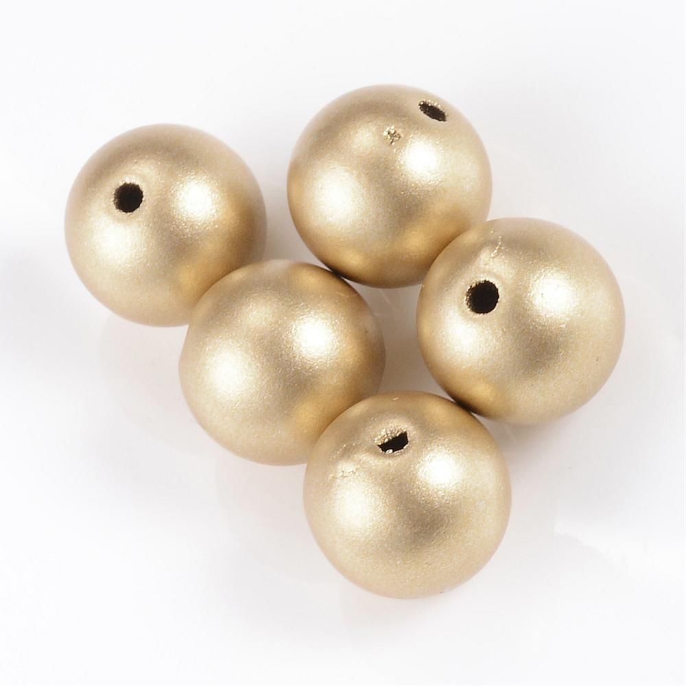 30 x 10mm Matt Acrylic Beads, Gold 30 x 10mm Matt Acrylic Beads, Gold