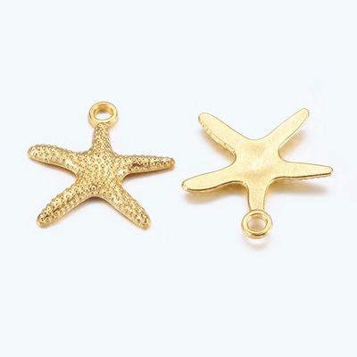 Gold Plated Starfish Charm/Pendant, 19x19mm Gold Plated Starfish Charm/Pendant, 19x19mm
