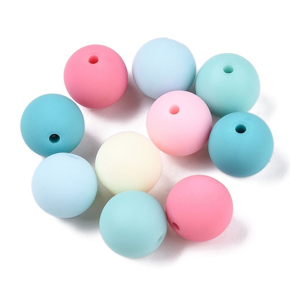 30 x 11mm Rubberized Acrylic Beads, Blue & Pink 30 x 11mm Rubberized Acrylic Beads, Blue & Pink