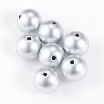 30 x 9mm Matt Acrylic Beads, Silver 30 x 9mm Matt Acrylic Beads, Silver