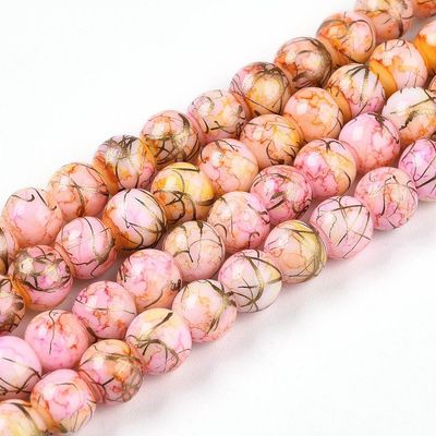 Painted Glass Beads, Light Pink Mix, 6mm Painted Glass Beads, Light Pink Mix, 6mm