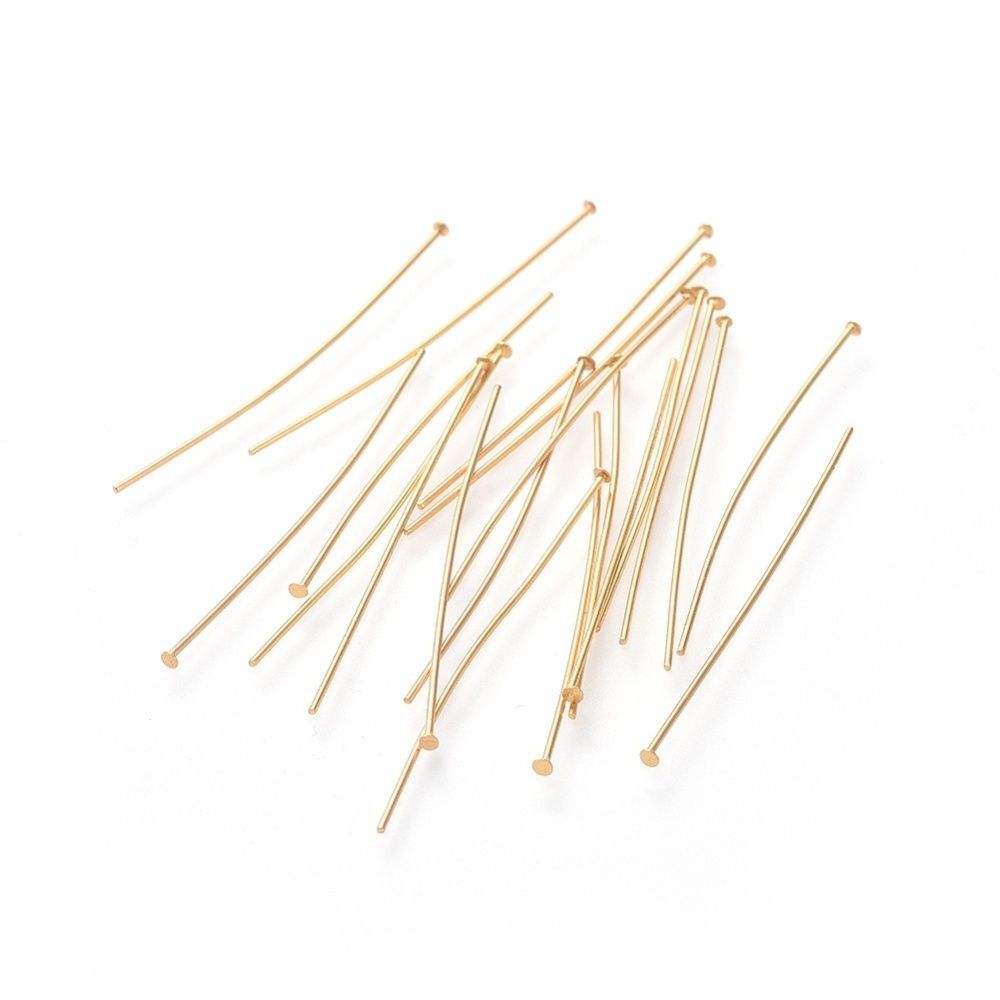 50 x Stainless Steel Gold Head Pins, 45x0.7mm 50 x Stainless Steel Gold Head Pins, 45x0.7mm
