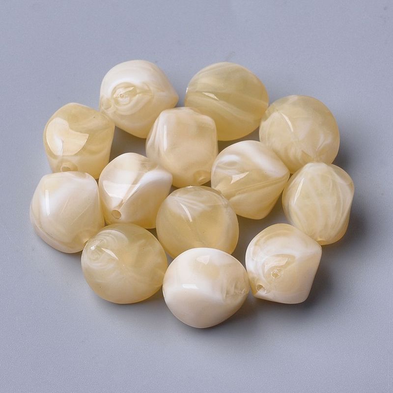 20 x Marbled Acrylic Nuggets, 15x12mm, Ivory 20 x Marbled Acrylic Nuggets, 15x12mm, Ivory