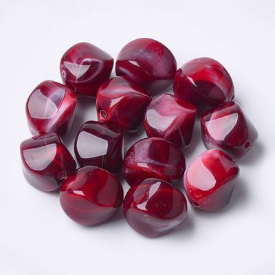 20 x Marbled Acrylic Nuggets, 15x12mm, Red 20 x Marbled Acrylic Nuggets, 15x12mm, Red