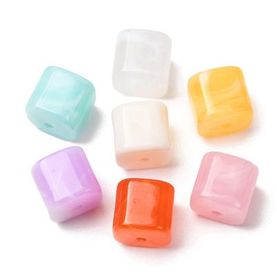 15 x Marbled Acrylic Cube Beads, 15x15mm, Mixed Pastels 15 x Marbled Acrylic Cube Beads, 15x15mm, Mixed Pastels