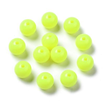 30 x 10mm Acrylic Beads, Neon Yellow