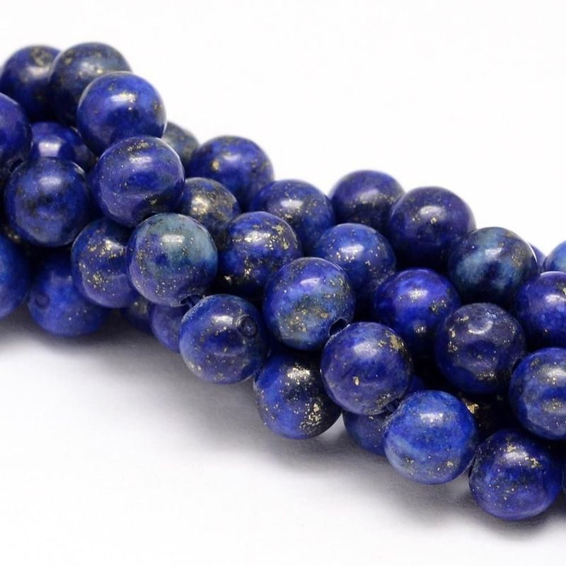 Natural Lapis Lazuli Beads, Dyed, 8mm, 15 Natural Lapis Lazuli Beads, Dyed, 8mm, 15" Strand