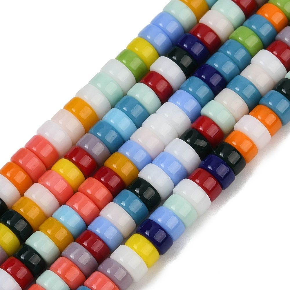 6x3mm Glass Heishi Beads, Mixed Colours 6x3mm Glass Heishi Beads, Mixed Colours