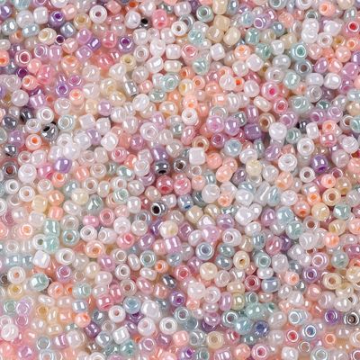 Seed Beads in Mixed Pastels, Size 8, 3mm approx.
