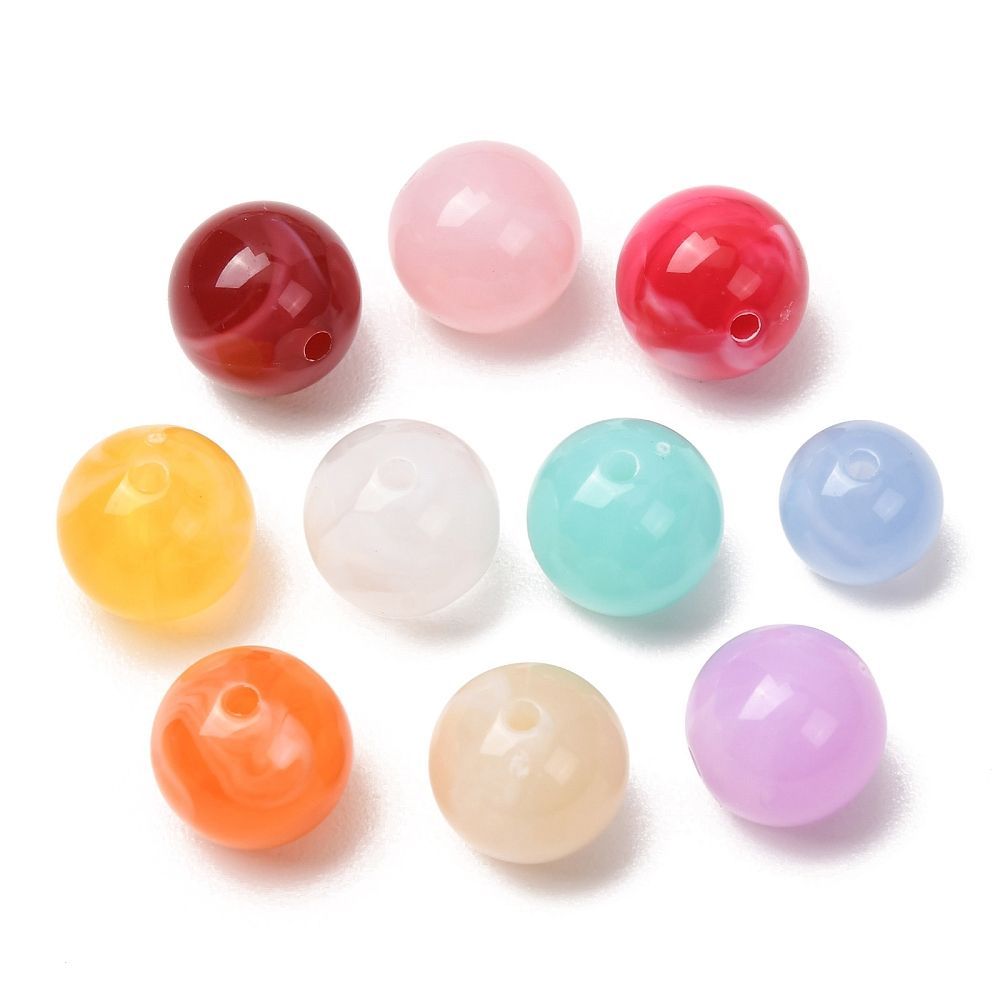 30 x 10mm Marbled Acrylic Beads, Mixed Pastels 30 x 10mm Marbled Acrylic Beads, Mixed Pastels