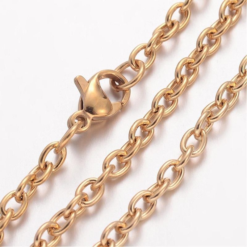 Stainless Steel Gold Finished Cable Chain, 18 Stainless Steel Gold Finished Cable Chain, 18"