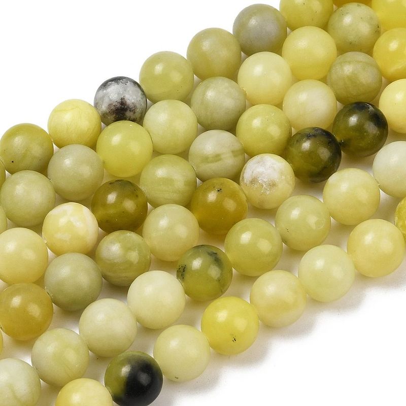 Natural Dyed Jade, Lemon/Olive, 8mm, 1 Strand Natural Dyed Jade, Lemon/Olive, 8mm, 1 Strand