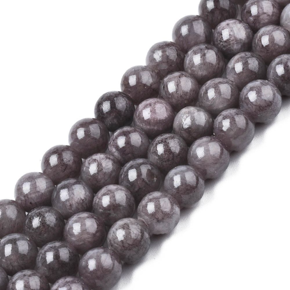 Natural Dyed Jade, Grey, 8mm, 1 Strand Natural Dyed Jade, Grey, 8mm, 1 Strand