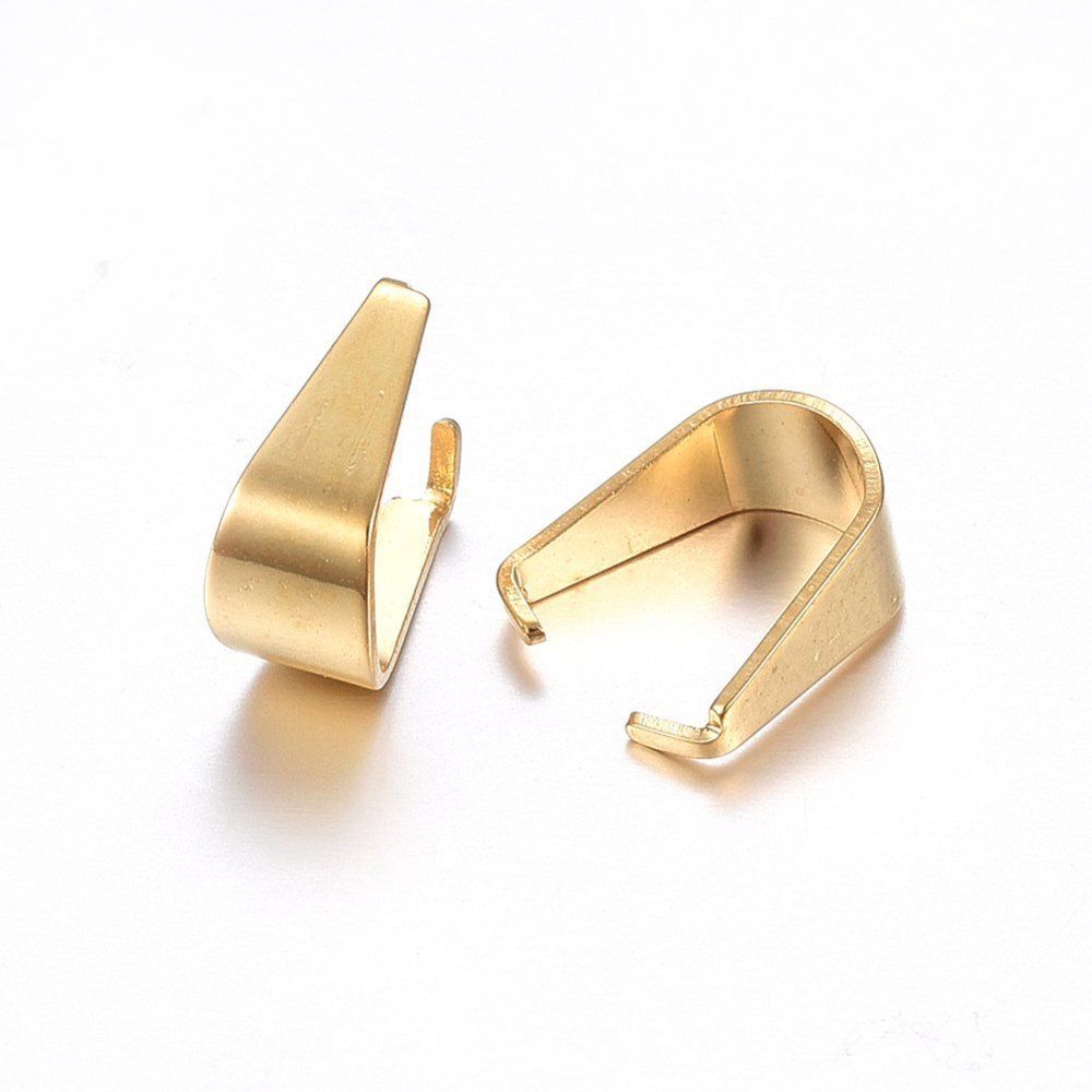 10 x Stainless Steel Gold Pinch Bails, 6x3mm 10 x Stainless Steel Gold Pinch Bails, 6x3mm